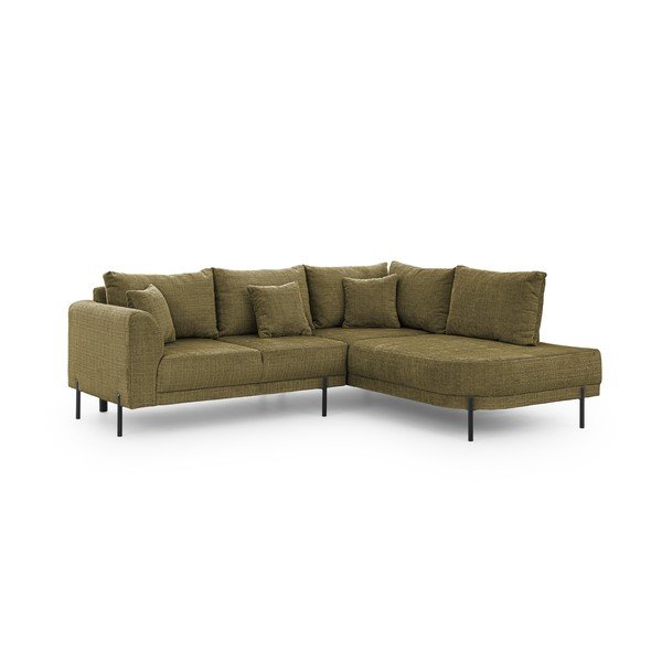 Zelená žinylková rohová pohovka (pravý roh/do L) Mauris  – Ropez-image-2