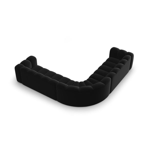 Antracitová sametová modulární rohová pohovka Lupine – Micadoni -image-3