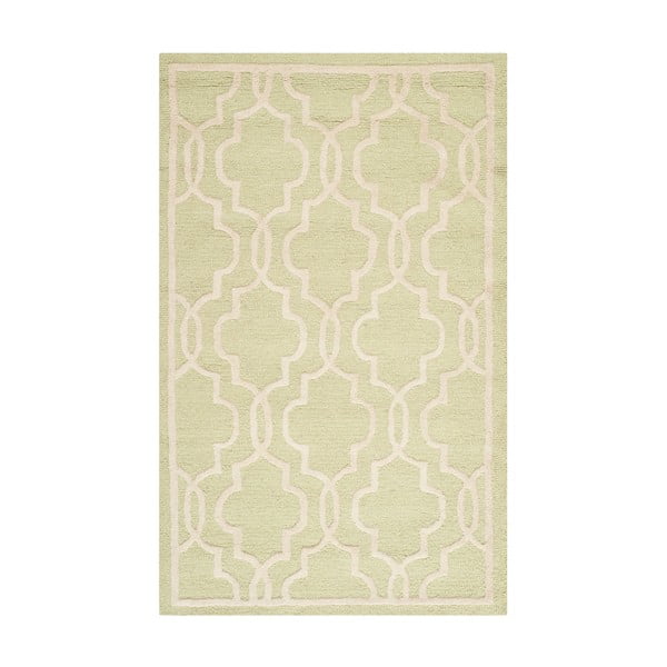 Světle zelený vlněný koberec Safavieh Elle, 91 x 152 cm