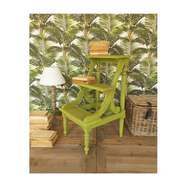 Zelená stolička z mahagonového dřeva Orchidea Milano Antique, výška 81 cm