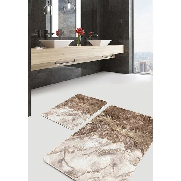 Hnědé koupelnové předložky v sadě 2 ks 60x100 cm – Mila Home-image-2