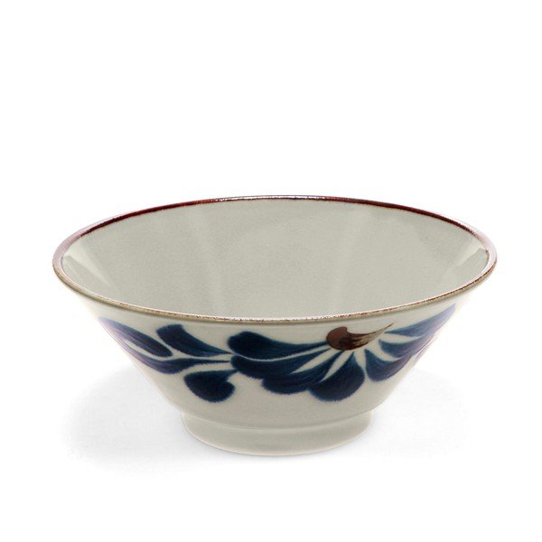Modrá/béžová porcelánová ramen miska 900 ml Flower – Rex London