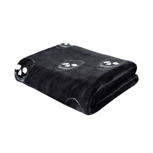 Tmavě šedá dětská deka z mikroplyše 130x170 cm Skulls – Catherine Lansfield