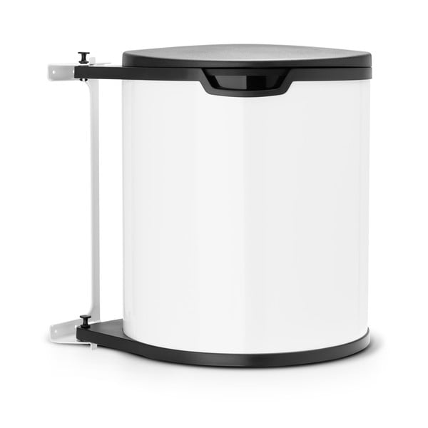 Bílý vestavný ocelový odpadkový koš 15 l – Brabantia