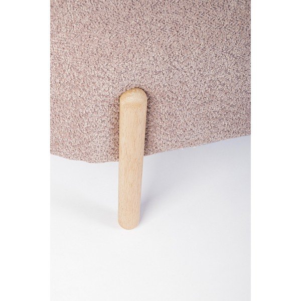 Růžová polstrovaná lavice z textilie bouclé Dayla – Bizzotto-image-1