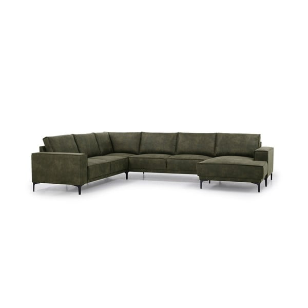 Zelená rohová pohovka z imitace kůže (pravý roh) Copenhagen – Scandic-image-2