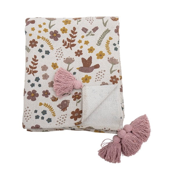 Bílo-růžová dětská deka 130x160 cm Kristine – Bloomingville Mini
