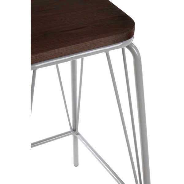Šedá/v tmavě přírodní barvě stolička z jilmového dřeva District – Premier Housewares-image-3