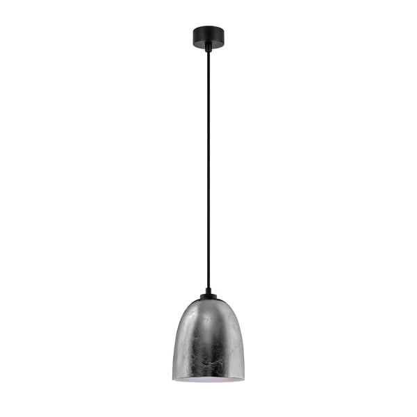 Černé závěsné svítidlo s detaily ve stříbrné barvě Sotto Luce Awa