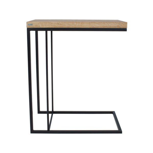 Černý odkládací stolek s deskou z dubového dřeva take me HOME Felix, 50 x 30 cm