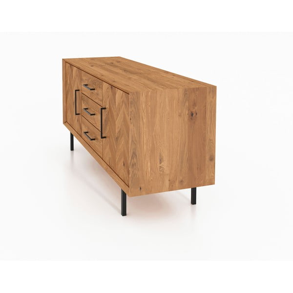 Nízká komoda z dubového dřeva v přírodní barvě 144x65 cm Abies – The Beds-image-3