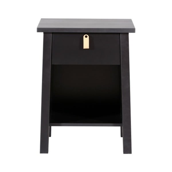 Černý dřevěný noční stolek We47 Saima