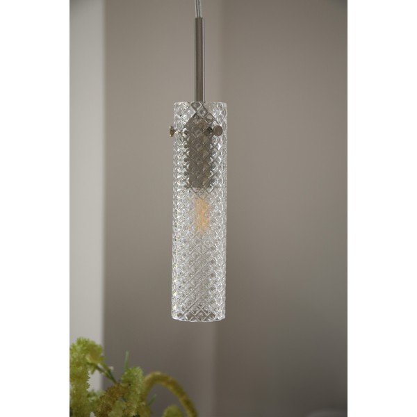 Skleněné závěsné svítidlo v matně stříbrné barvě ø5x27,5 cm Vibia – Markslöjd-image-1