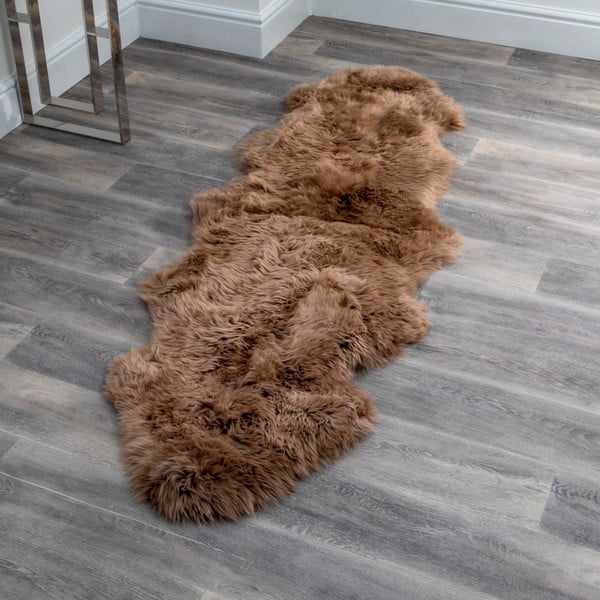 Hnědá ovčí kožešina Native Natural Double, 60 x 240 cm-image-1