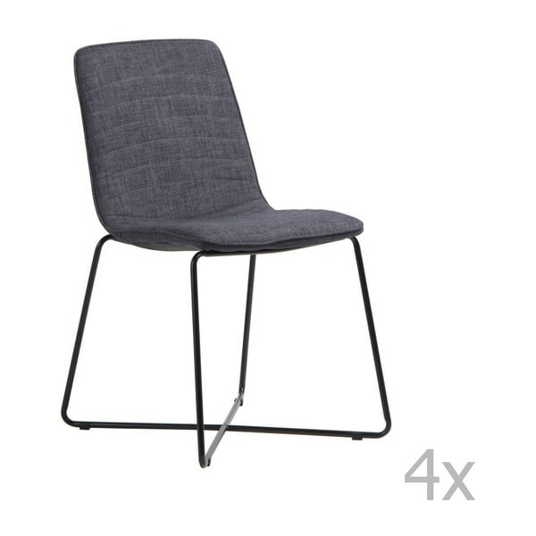 Sada 4 šedých židlí Design Twist Ibiza
