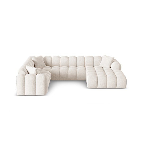 Krémová žinylková rohová pohovka (levý roh/do "U") Treno – Cosmopolitan Design