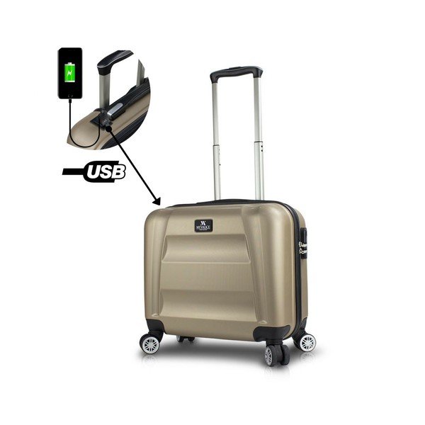 Cestovní kufr na kolečkách s USB portem ve zlaté barvě My Valice COLORS LASSO Cabin Suitcase-image-1