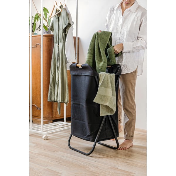 Černý skládací koš na prádlo Wenko Bin-image-2