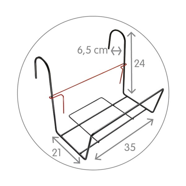 Černý kovový úchyt na truhlík Plastia Siestino-image-1