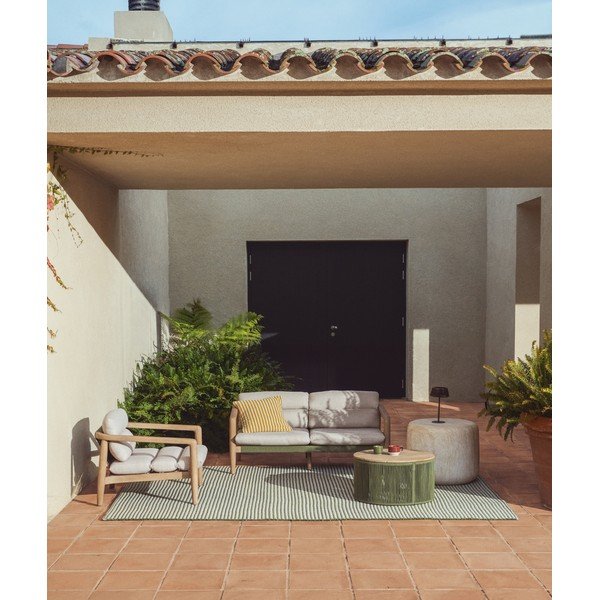 Béžové polstrované zahradní křeslo Menfi – Kave Home-image-3