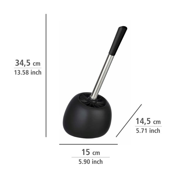 Černý keramický toaletní kartáč Wenko Polaris-image-3