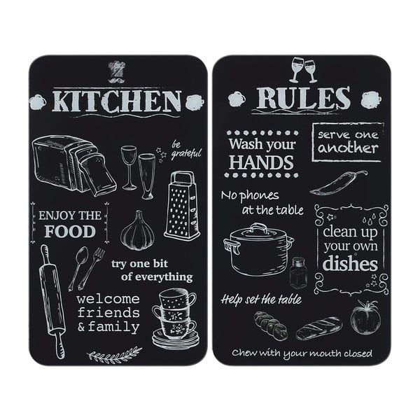 Kryty na sporák z tvrzeného skla v sadě 2 ks 52x30 cm Kitchen Rules – Maximex