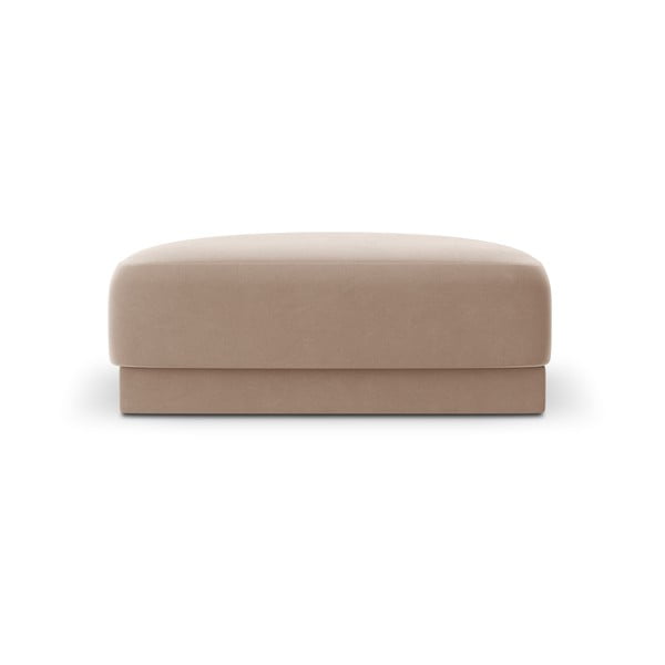 Béžový sametový taburet Miley  – Micadoni Home-image-3