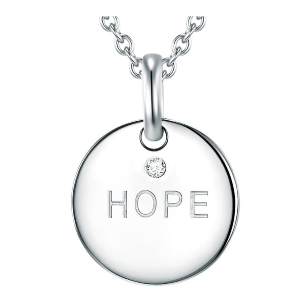 Stříbrný náhrdelník s pravým diamantem Tess Diamonds Hope, délka 70 cm
