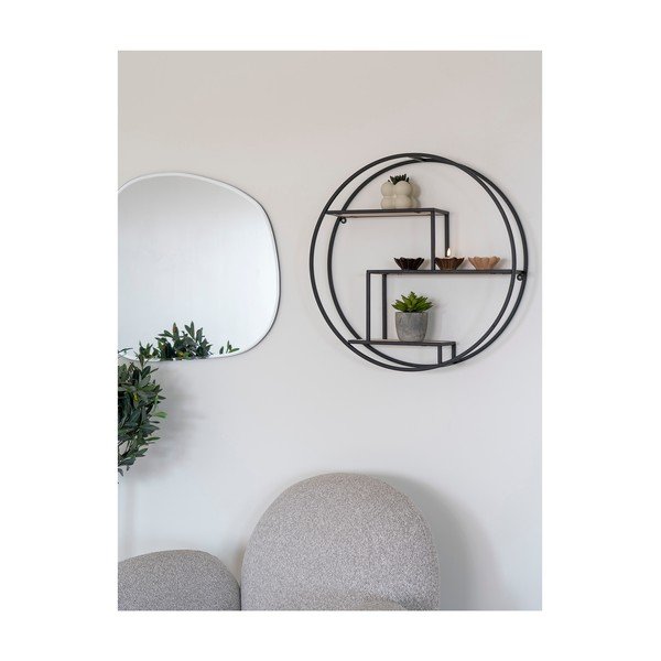 Patrová police z masivu pavlovnie v černo-přírodní barvě 62 cm Rotterdam – House Nordic-image-1