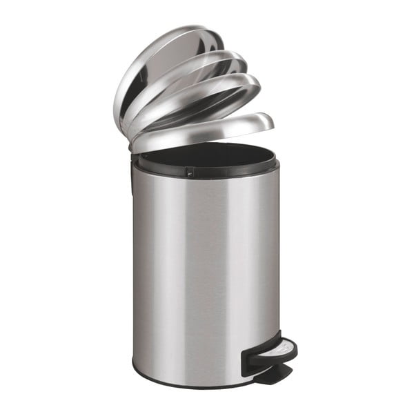 Pedálový odpadkový koš ve stříbrné barvě Wenko Leman, 12 l-image-1