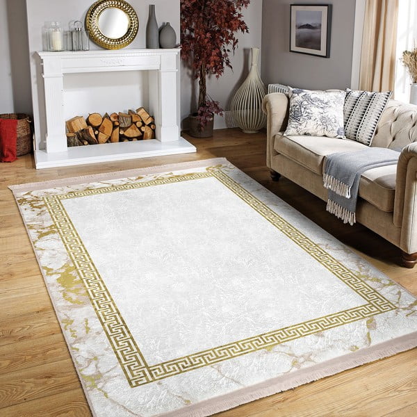 Koberec běhoun v bílo-zlaté barvě 80x200 cm – Mila Home-image-2