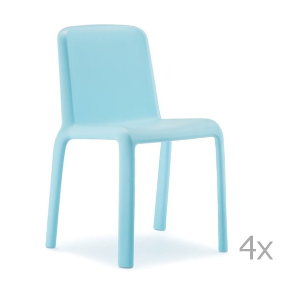 Sada 4 modrých dětských židlí Pedrali Snow Junior