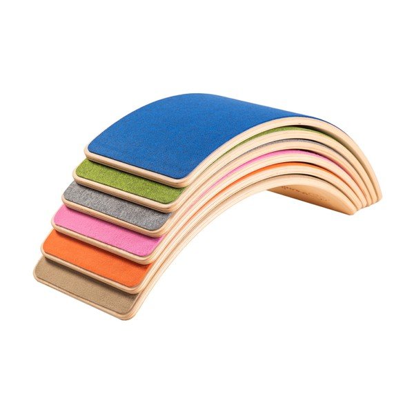 Růžová/v přírodní barvě balanční deska z borovicového dřeva 80x30x18 cm Montessori – Meowbaby-image-2