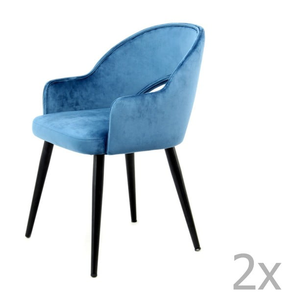 Sada 2 modrých jídelních židlí 360 Living Veit