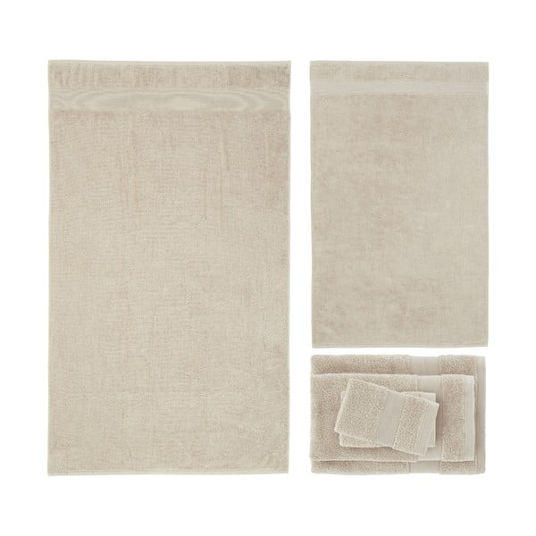 Béžové froté bavlněné ručníky a osušky v sadě 6 ks Anti-Bacterial – Catherine Lansfield-image-2
