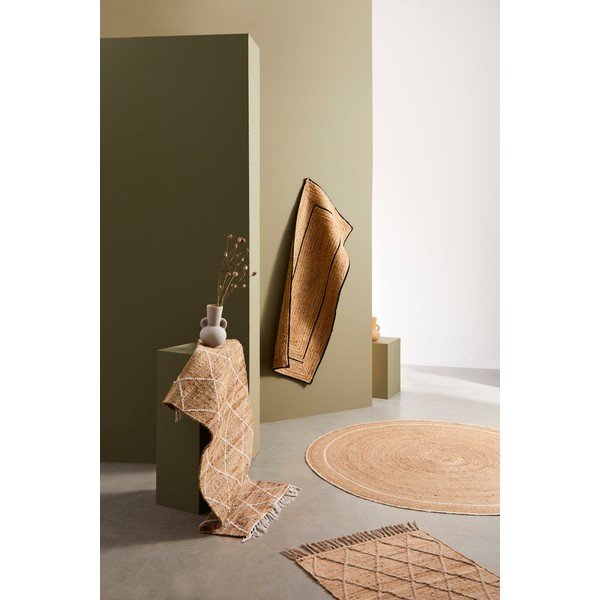 Bílý/v přírodní barvě ručně tkaný jutový koberec 70x140 cm Shaila – Bizzotto-image-2