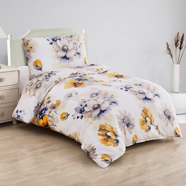 Bílé povlečení na jednolůžko z mikroplyše 140x200 cm Blossom – My House