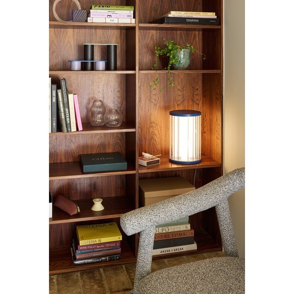 Modrá skleněná LED stmívatelná stolní lampa (výška 30 cm) Aru – Hübsch-image-3