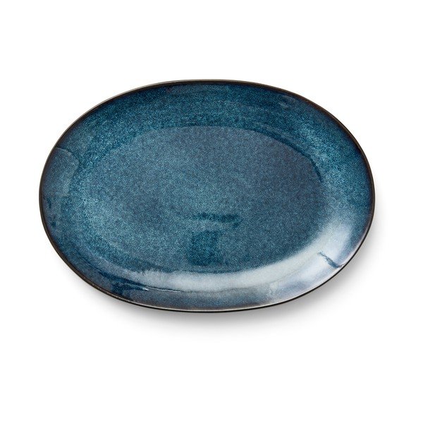 Černý/modrý talíř z kameniny Gastro Dark Blue/Black – Bitz