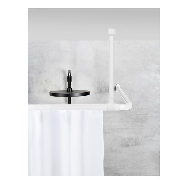 Bílý držák na strop pro sprchový závěs Era – Wenko-image-1