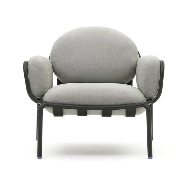 Šedé kovové zahradní křeslo Joncols – Kave Home-image-1
