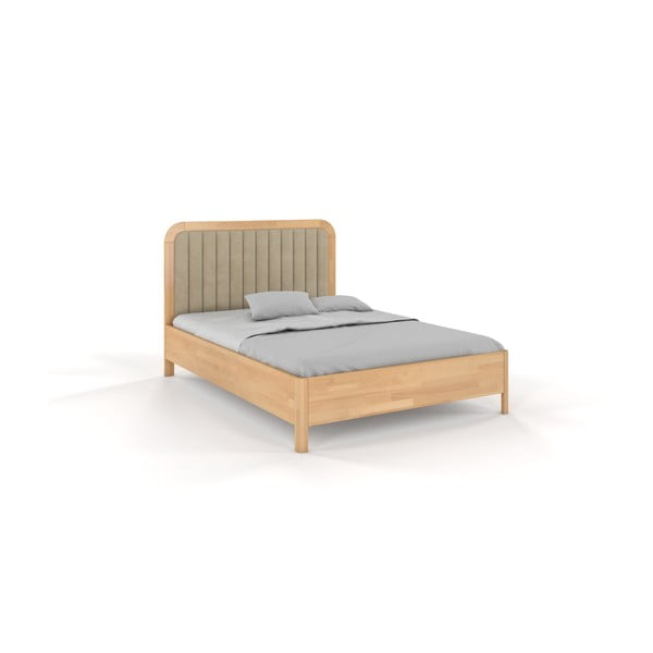 Dvoulůžková postel z bukového dřeva ve světle hnědé a přírodní barvě 160x200 cm Modena – Skandica
