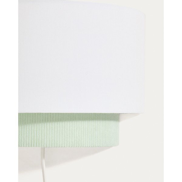 Bílé/tyrkysové dětské nástěnné svítidlo s textilním stínidlem Bianella – Kave Home-image-3