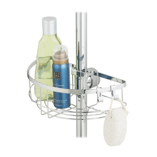 Samodržící koupelnová polička z nerezové oceli ve stříbrné barvě Floresta – Wenko-image-4