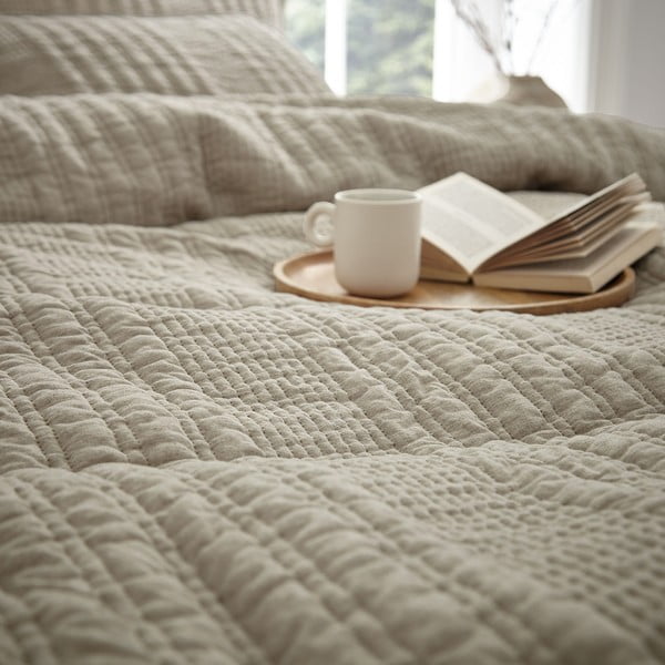 Béžové povlečení na dvoulůžko/prodloužené 230x220 cm Tamba Stripe – Pineapple Elephant-image-3