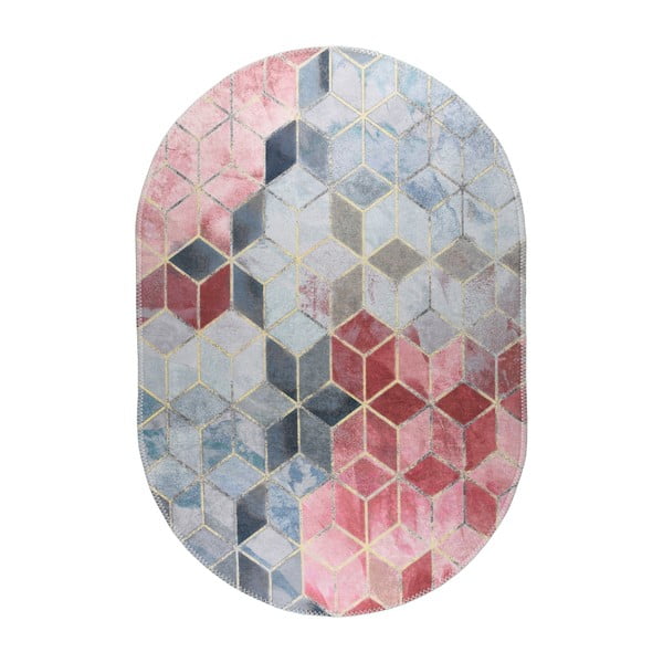 Růžovo-světle šedý pratelný koberec 80x120 cm – Vitaus