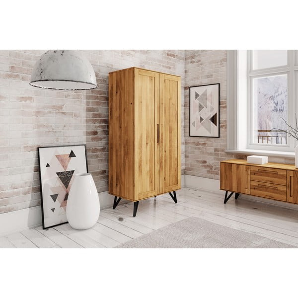 Šatní skříň z dubového dřeva 91x185 cm Golo - The Beds-image-4