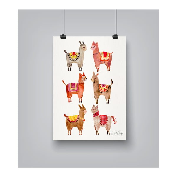 Plakát Americanflat Alpacas by Cat Coquillette, 30 x 42 cm