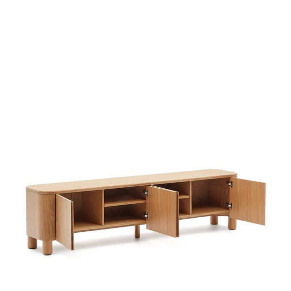 TV stolek v dekoru jasanu v přírodní barvě 200x52x40 cm Salaya – Kave Home-image-3