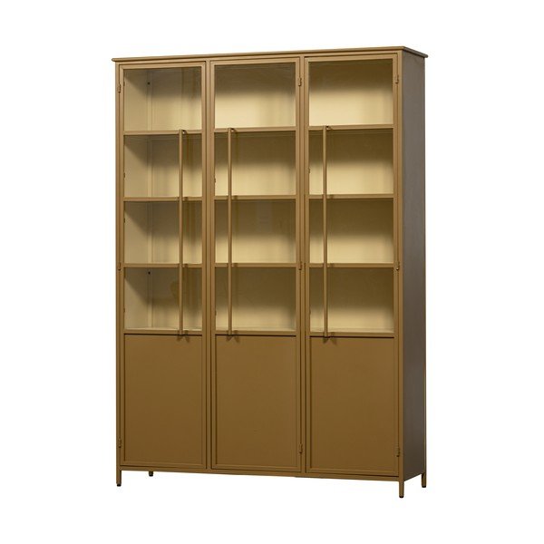 Kovová vitrína v hořčicové barvě 140x200x44 cm Exhibit – WOOOD-image-2